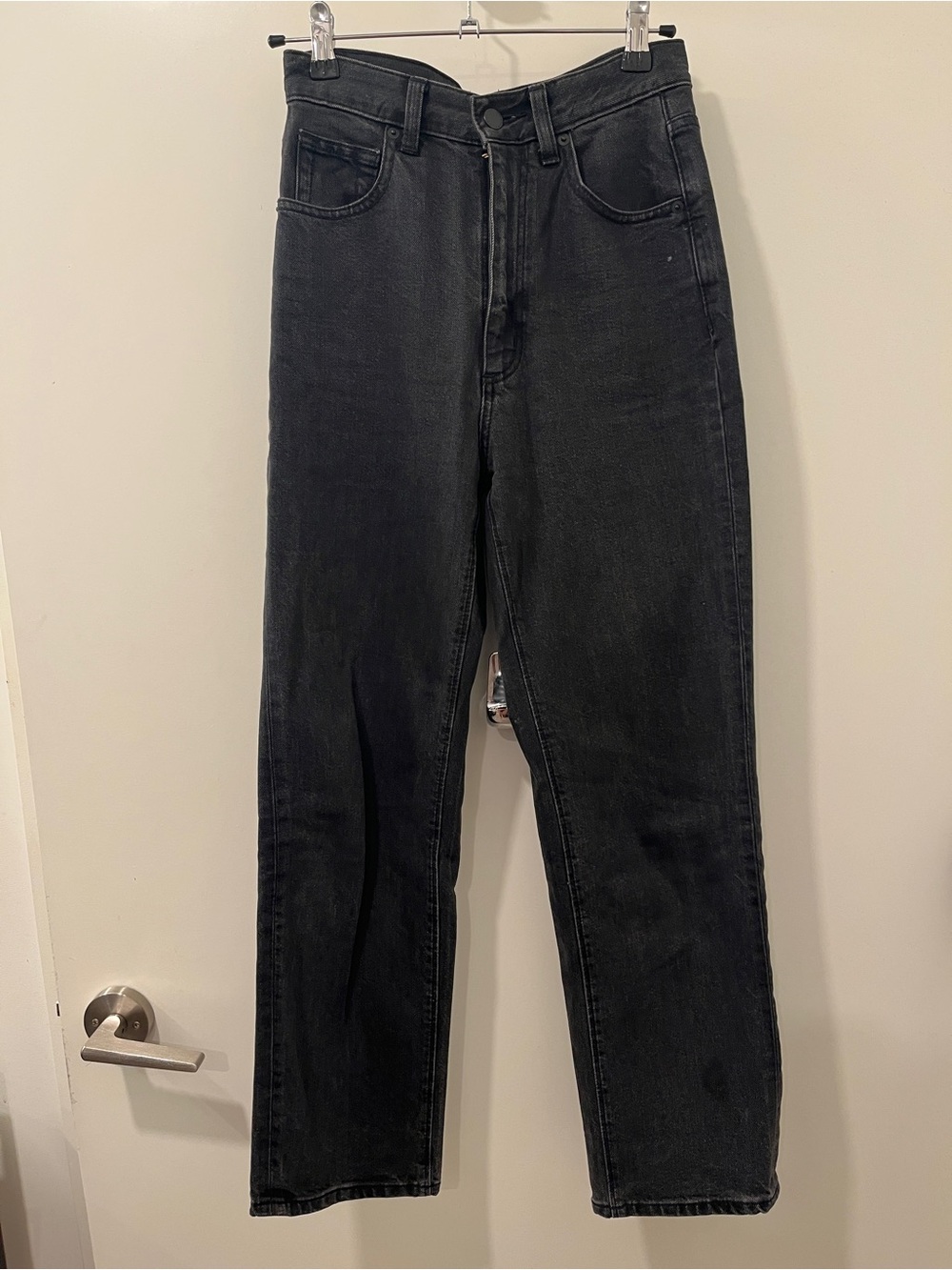 GU Size:S Black High-Rise Straight Jeans